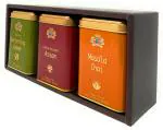 Premiers 3-in-1 Tea Gift Set (Darjeeling Green Tea + Assam Tea + Masala Chai Flavoured Tea) Without Window Green Tea Festive Gift Box (3 x 125 g)