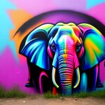 Love Creation 12x18 Size poster print for creative wall art- saturn-safari-graffiti-print-7946(Non Sticker)