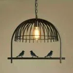 Jackal 3 Birds Vintage Décor Pendant Light withST64Bulb - Hanging Ceiling Light for Restaurant, Kitchen & Café