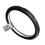 WolkomHome car Steering Cover Leather Steering Wheel Covers Universal 14 inch - Chroma Black