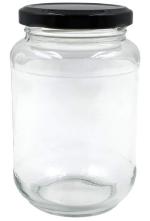 Mkd2 Rise Transparent Glass Jar And Container 1000 ml With Airtight Black Lid For Kitchen Storage Set of 1, Ideal to Store Jams, Pickle, Honey, Spreads, Nuts, Ghee, Masala, Achaar, Spices