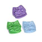 Ineffable Multicolor Baby Premium Cotton Nappies Washable Reusable (0 - 6 M+ ) Set of 3