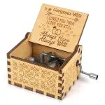 PATPAT Music Box to My Gorgeous Wife Hand Crank Wooden Musical Boxes, Antique Engraved Musical Toys