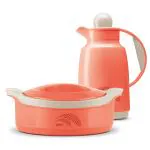 Milton Plastic Orange Memento Insulated Flask With Marvel Inner Casserole Set 1000 Ml