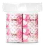 SofTouch Toilet Paper Tissue Roll Economy Pack 4-in-1 (100 mtr roll) (455 Sheet Per roll)