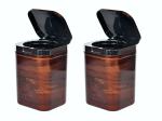 RJ ROJENO Mini Small Desktop Table Dustbin Also Suitable For Kitchen Wooden finish | Office | Bathroom | Dressing Room with antique finish (Set of 2) 25 x 15 x 10 Centimeters