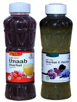 Natraj The Right Choice Sharbat-e-deenar and Unaab Sharbat - (750 X 2= 1500ml) (Pack of 2)