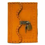 pranjals house Light Orange Leather Handcrafted Diary 100 Pages