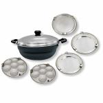 Springway Super5 Hard Anodised Induction Multi Kadai 4 L with 5 Stainless Steel Plates