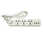 7 Seven White 3 Sockets Extension Box