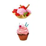 Ecomology Fridge Magnets | Ice Cream and Cup Cake Theme Fridge Magnet , Kitchen Decoration| pack of 2