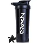 Zyro Gym Shakers For Protein Shake Gym Protein Shaker Bottle For /BCAA/ Protein Shaker Bottle, with Blender mixer Ball, Black, BPA-Free, Blue 750 Ml Shaker Bottle
