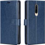 Slugabed Flip Cover Back Case for OnePlus 8 | Leather Finish | Inbuilt Stand & Pockets | Wallet Style Flip Back Case Cover for OnePlus 8 (Blue)