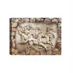 SHASWAT ART Lucky Running vastu Seven Horses Canvas Painting with Wooden Box Frame for Living Room, Bed Room, Office, Hotels (46cm x 61cm)