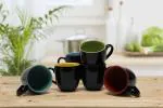 Swastik Housewares Black shine with Inside Multicolor Ceramic Coffee Mugs - Set of 6