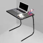 Dozzer Multipurpose Laptop Table Mat Finish Top Work at Home Study Foldable Utility Mate Table (Black)