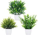 Dekorly Plastic Multicolor Fake Plants In Pot (Pack Of 3)