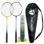 TRIUMPH Badminton Racquet, TRIUMPH PASSION Badminton Racket Set- 2 Pc Badminton Racket with 12 Pc TRIUMPH NEO-5000 SYNTHETIC SHUTTLECOCK AND FULL RACKET COVER TO CARRY BOTH RACKETS, Perfect for Adults