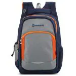 Harissons Bags Xeno Multicolor Polyester 15.6 inch Casual Laptop Backpack with Rain Cover and Pouch 33 L (HB1079NAVYBLUEORANGEGREY)