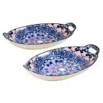 Nestasia Blue & White Ceramic Platters Abcs13