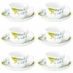 LARAH BY BOROSIL 12N 14CL LAVENDER CUP SAUCER SET , 12 PIECES, 145 ML