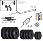 Body Maxx Polyvinyl Chloride 32 Kg Weight Lifting Home Gym Dumbells Bars Plus Ez Curl Bar And Tricep Egg