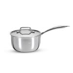 Bergner Tripro Triply Stainless Steel Saucepan / Milk Pan with Stainless Steel Lid, 18 cm, 2.45 Litre, Induction Base, Silver