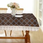 CASA-NEST Elegant Table Cover with Premium Backing, 10-12 Seater, Size =60 x 120 (Width x Length) check005 (Brown)