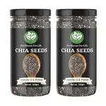 Go Vegan Chia Seeds Pack of 2 - 150g | Rich in Omega 3 for Weight Loss management [Jar Pack]