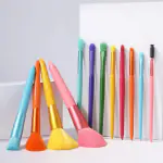 Roslet Rainbow Makeup Brushes 12 Pcs Colorful Makeup Brush Set Premium Synthetic Kabuki Foundation Blending Face Powder Blush Concealers Eyeshadow Make Up Brush Set - Dream of Color