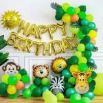 Specialyou.in Jungle Theme Birthday Decoration Items for Kids with Animal Foil Balloons- 74 Items