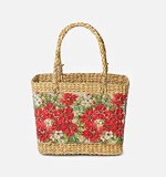 Habere India-All the Cultures Fabricating India Picnic Gift Baskets/Decorative Storage Baskets/Clothes Storage Baskets (Red Floral)