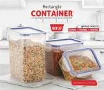TRIVESH Plastic Lock&Lock Air Tight Rectangle Storage Jar & Container 500ml, 1000ml,1500ml(Set of 3Pcs)