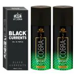 St.John Cobra Deodorant Sports150ml Pack of 2& Black Current 50ml Perfume Combo Gift Pack Perfume Body Spray - For Men & Women (200 ml, Pack of 3)