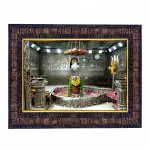 Hawai Lord Maha Kaleshwar Shivaling Designer Wall Hanging Engineered Wood Photo Frame for Worship Use 8.5x7inch SFDI300BLKFRM