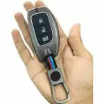 Siwan Premium Luxury Hyundai Metal key cover with key chain alloy Gloss Finish full body design Key Cover for Hyundai Grand i10 NIOS Asta | Venue |hyundai i20 | Aura | Creta | Verna