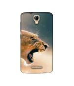 Casotec Angry Lion Pattern Print Design Printed Silicon Soft TPU Back Case Cover for Panasonic P50 Idol