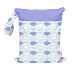 Snugkins Smiling Clouds Fabric Cloth Diaper Wet Bag (30 x 36 cm) For Travel, Beach, Pool, Daycare, Soiled Baby Item, Yoga, Dirty Gym Clothes, Wet Swimsuits And Toiletries