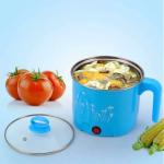 SURKHAMART Electric 1.8 Litre Mini Cooker Kettle with Glass Lid Base Concealed Base Cooking Pot Noodle Maker Egg Boiler hot Pot Vegetable and Rice & Pasta PorridgeTravel Cookers and Steamer,Multicolour