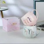 Mizzo Mr and Mrs Coffee Mug Set, Wedding Gifts for Bride and Groom, Anniversary Gifts for Couple, Ceramic Couple Coffee Mug Cups for Valentine, Engagement, Wedding and Married Couples (Round)