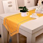 table runner for 6 seater dining table, Orange Dining Table Runner with Grey Contrasting Cord (Size 30 x 180 cms, Single Pc)