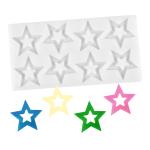 BAKEMO Silicone 8 cavity star Shape Garnishing Mold| Silicone Garnish Sheet for Cake Decoration | Mold for Cake, Chocolate Fondant, Cupcake/Muffin, Pinna Cotta Pudding Jelly | Baking Tools Pack of 1