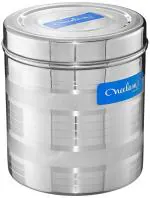 Neelam Silver Stainless Steel 24 22G Diamond Deep Dabba, 18950 Ml