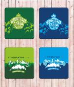 Whats Your Kick The Mountains Are Calling And I Must Go Quotes Printed Set of 4 Coaster With Metal Stand