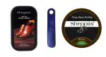 Sheppits Premium Shoe Shiner, Shoe Polish (Brown) & Shoe Horn (Navy Blue) Combo | Shoe Care Kit