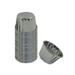 Konfiz Multicolor Paper Bake And Serve Plumpy Cake Mould Silver Model No.4050 For Muffins (Pack Of 50)