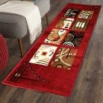 ADIB CARPET Maroon Acrylic Runner Rug 59 Inch 17 Inch