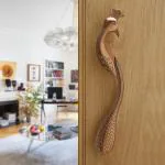 Lapo Rose Gold Zinc Peacock Door Handles For Main Door 12 inch