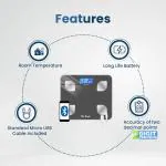 Dr Trust (USA) Rechargeable Bluetooth Digital Smart Fitness Body Fat Composition Analyzer BMI Weight Machine For Human USB Electronic Weighing Scale- 505 (Grey)