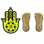 Divyamantra Multicolour Sri Laxmi Charan Paduka Feet and Trishakti Yantra (Pack of 2)